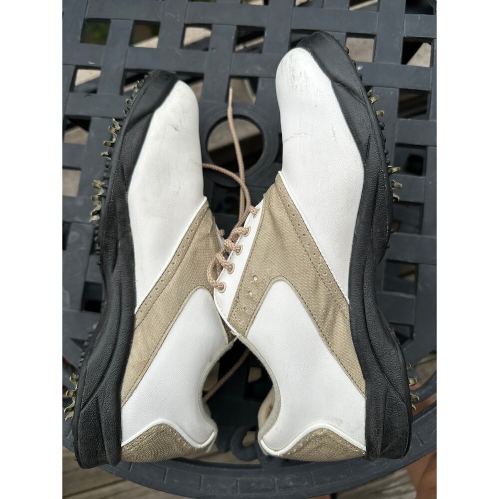 FootJoy GreenJoys Men’s Golf Shoes – White/Tan Saddle – Size 10M – Softspikes - Picture 7 of 7